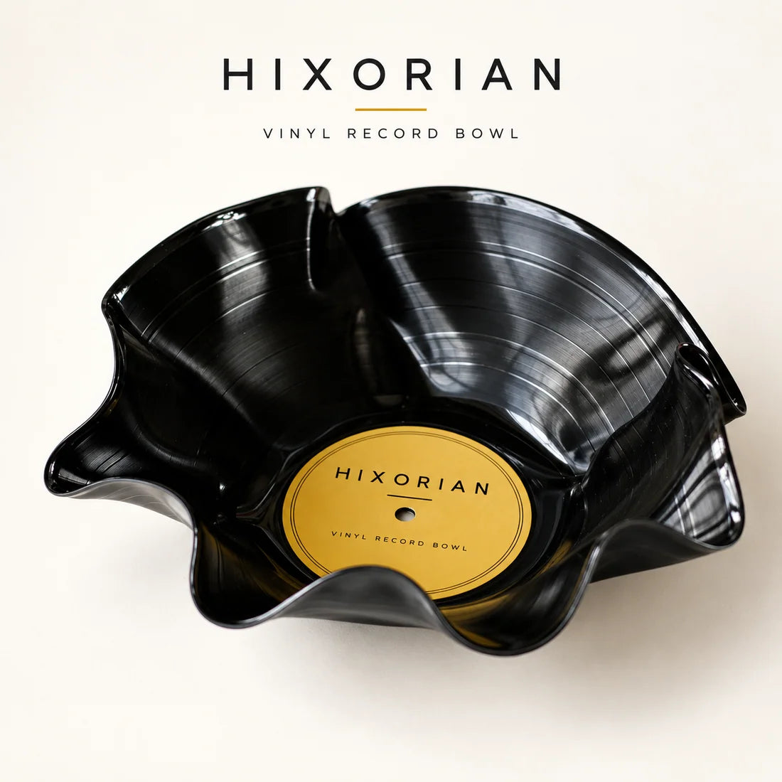 HIXORIAN vinyl record bowl with gold center label